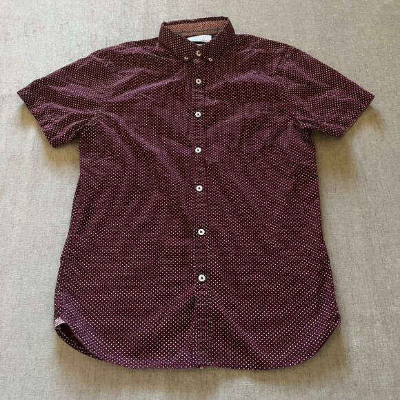 Denim & Flower Ricky Singh Plaid Shirt Men Small Red Slim Fit Button Down Casual - Picture 1 of 7